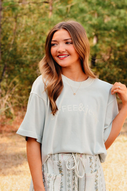 Coffee & Jesus Mock Tee