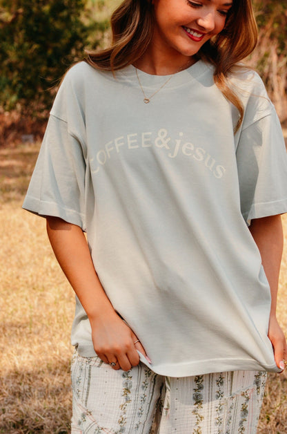 Coffee & Jesus Mock Tee
