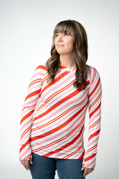Blair Long Sleeve Top - Candy Cane