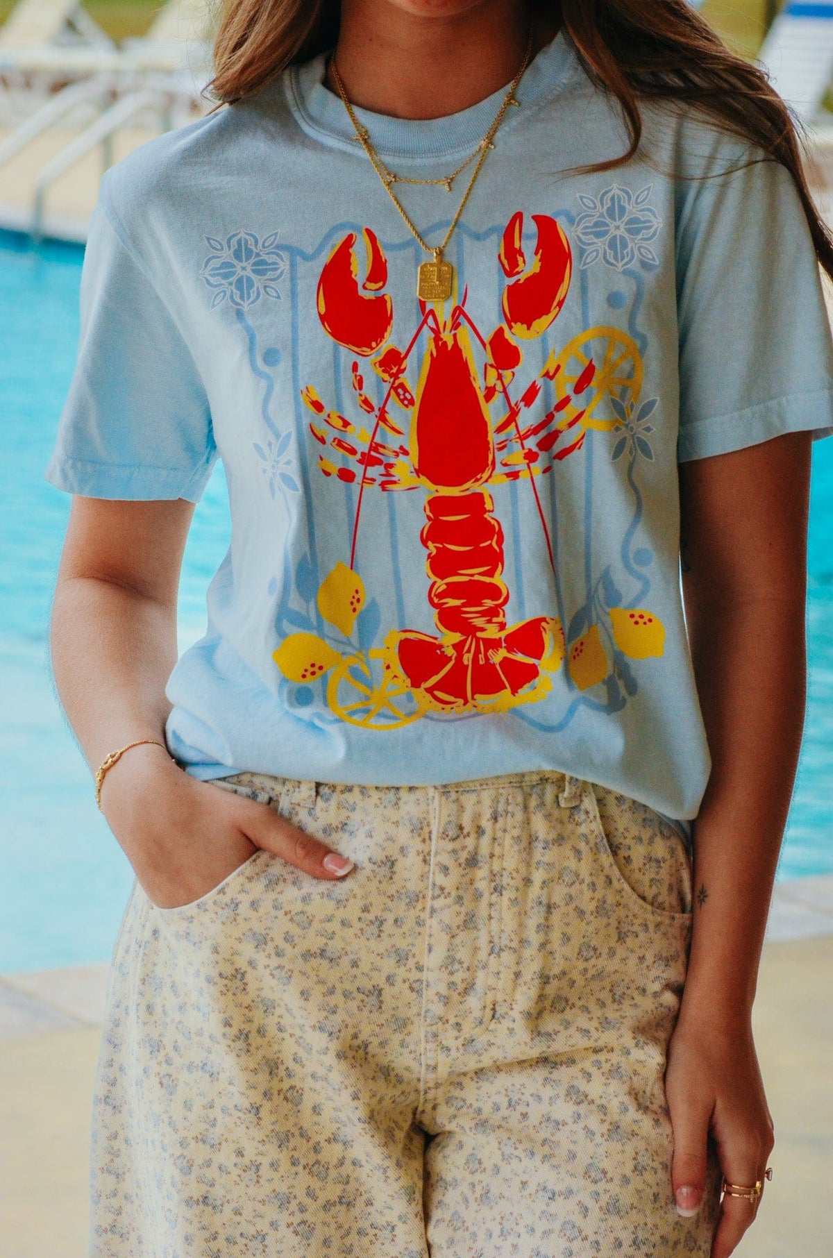 Lobster Life Light Blue Tee