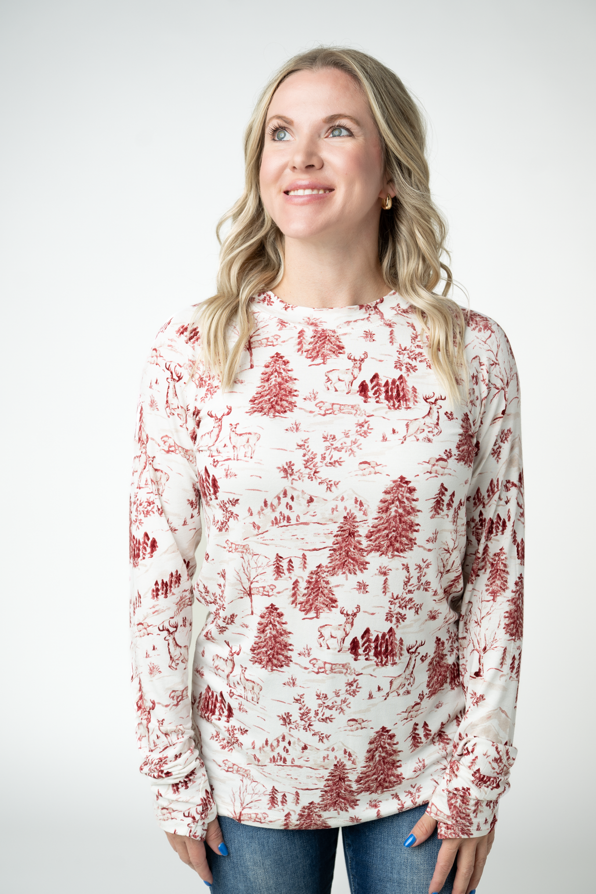 Blair Long Sleeve Top - Cranberry Woodland