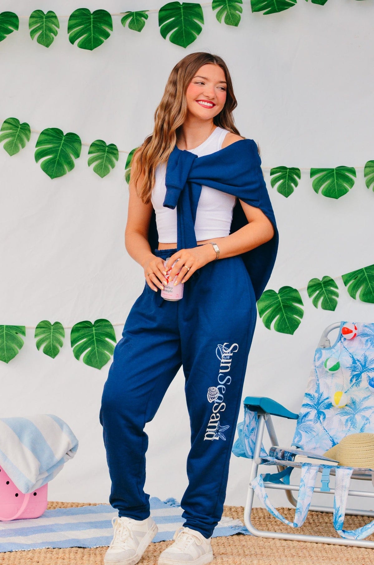 Sun Sea Sand Navy Joggers