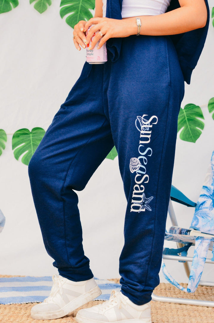 Sun Sea Sand Navy Joggers