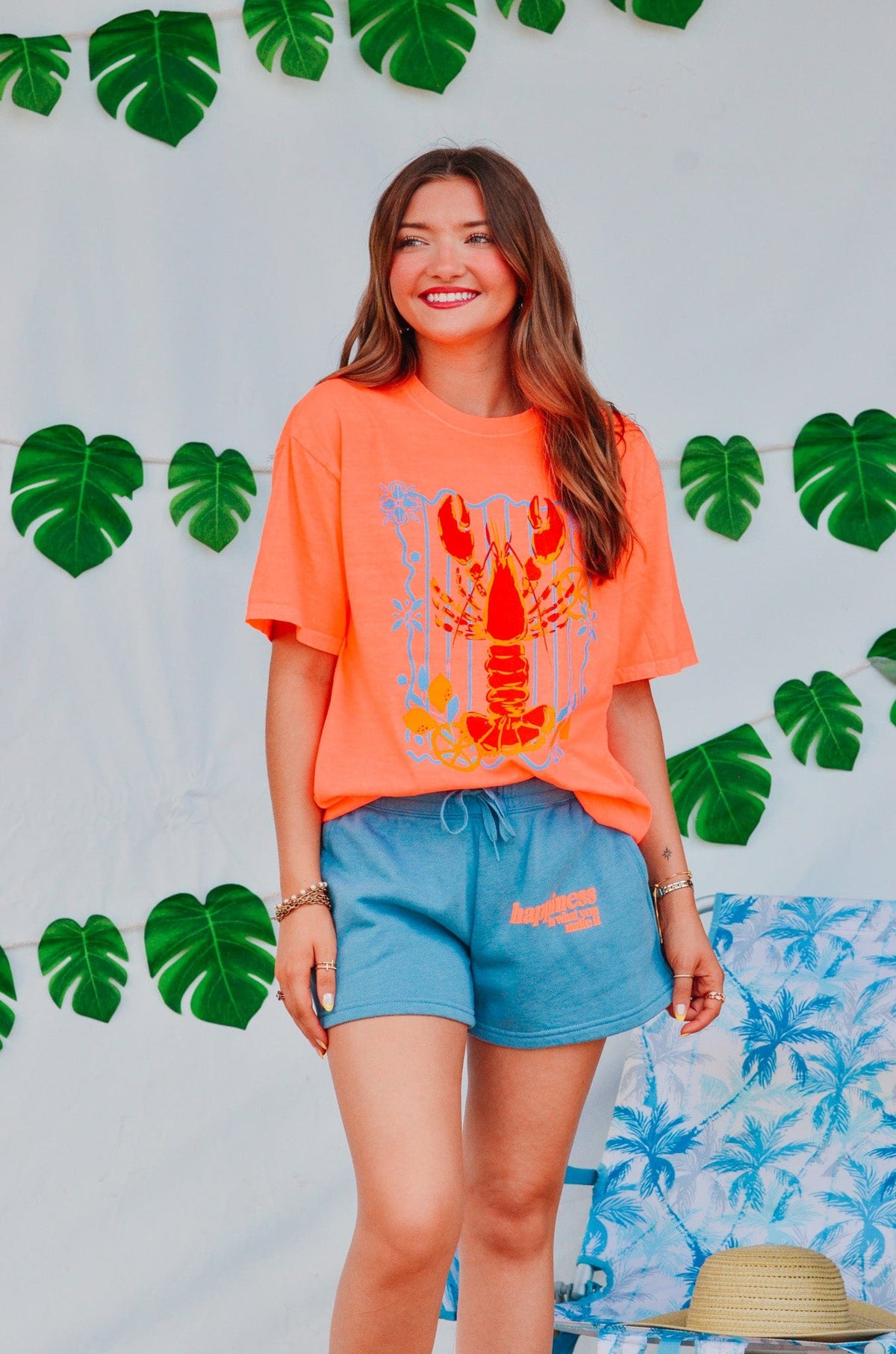 Lobster Life Neon Orange Tee