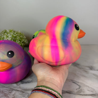 Squishy Toy - Rubber Duck, Jumbo Tie Dye - PREORDER