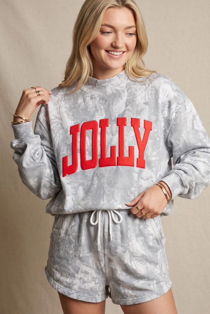 PREORDER (estimated 11/10 ship date!!) JOLLY White Wash Camo Mock Neck Sweatshirt
