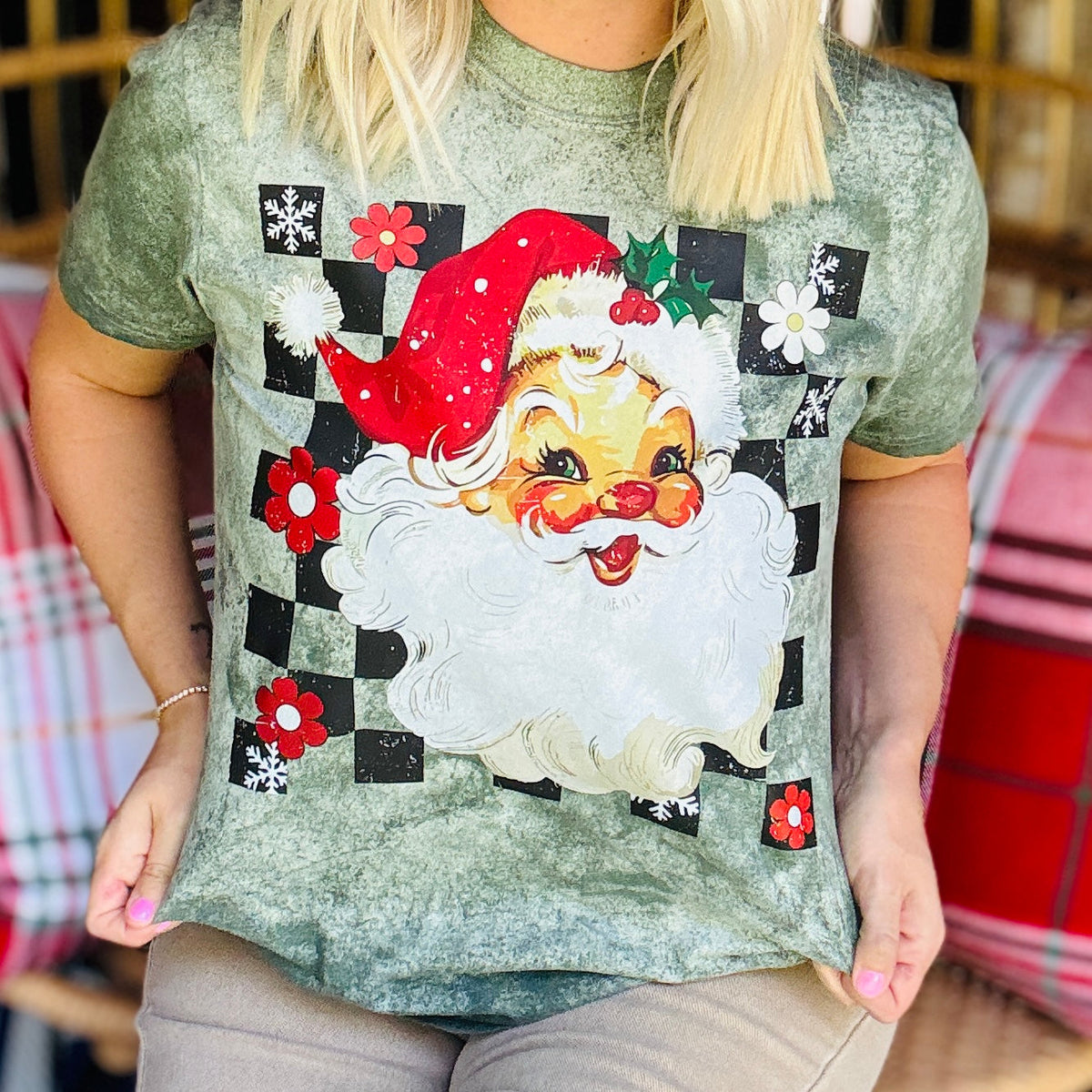 Checkered St. Nick Graphic Tee