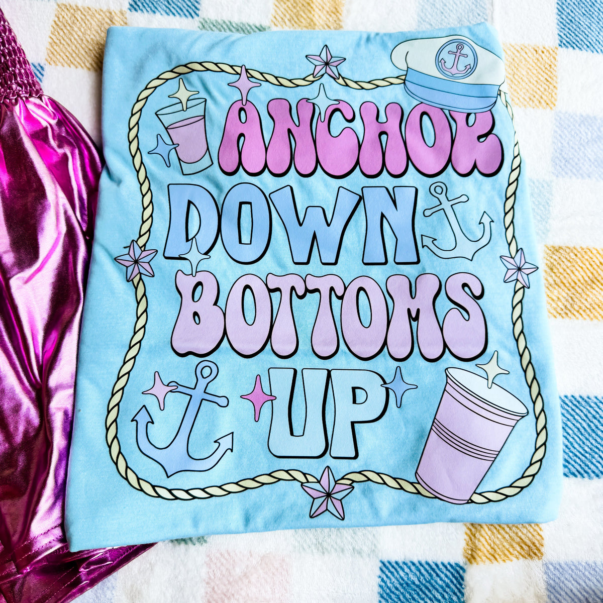 Anchor Down Bottoms Up Graphic Tee