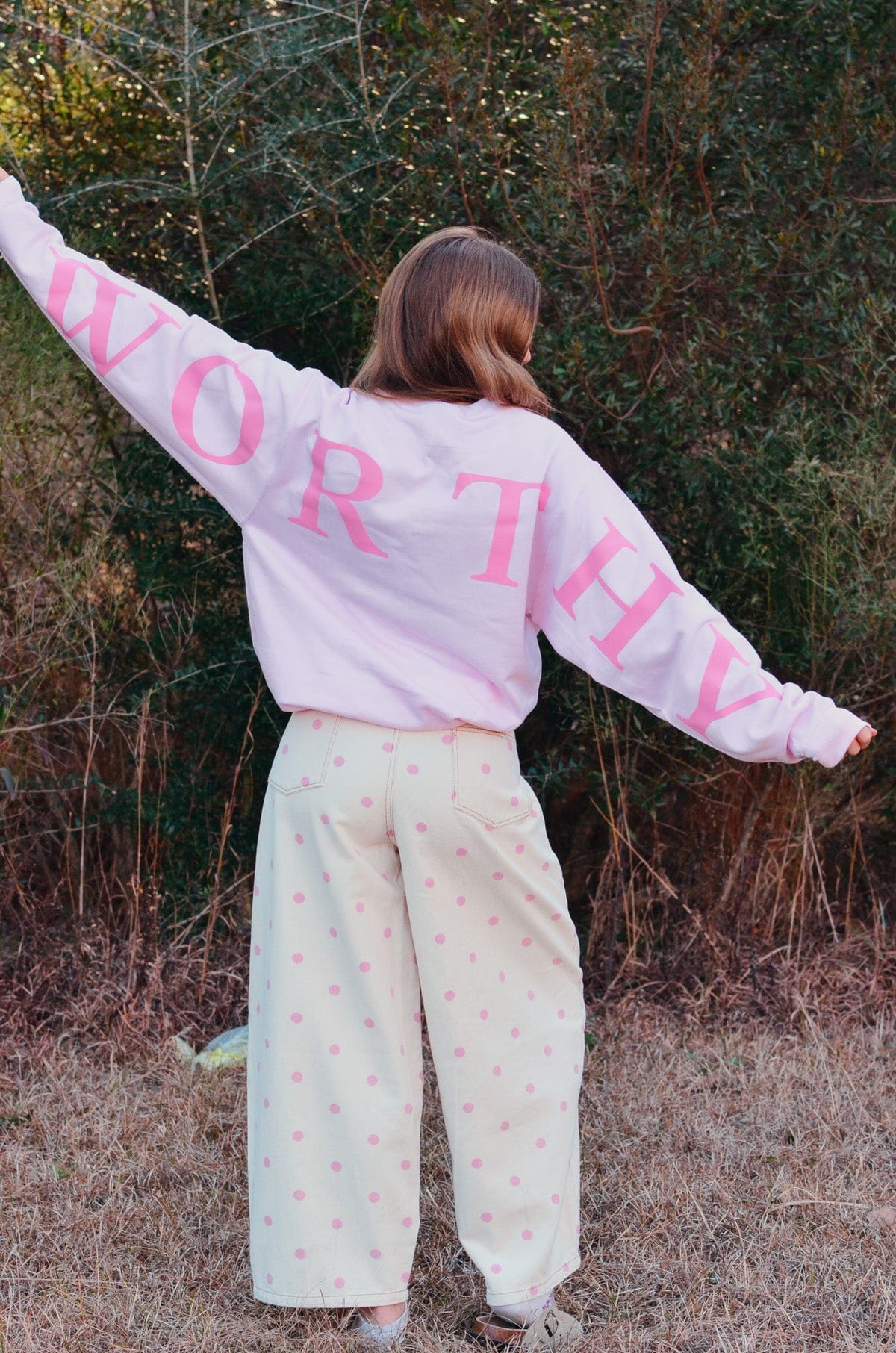 Worthy Light Pink Sweatshirt