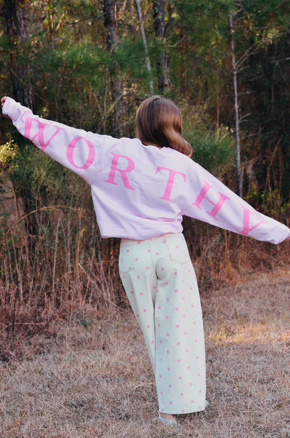 Worthy Light Pink Sweatshirt