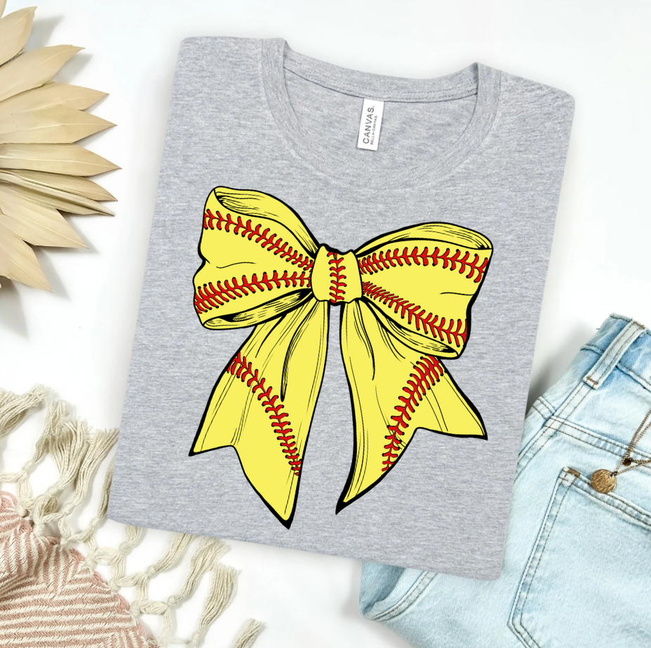 Softball Bow Graphic Tee
