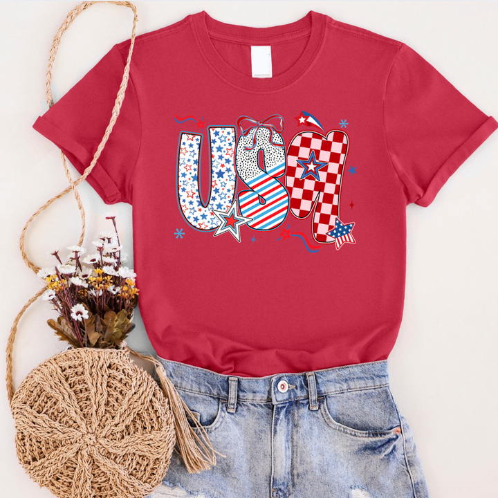 Checkered USA Graphic Tee