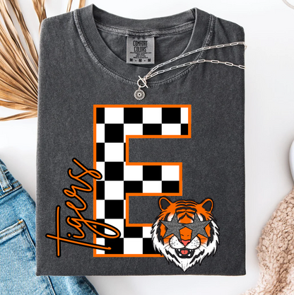 Block Letter Checker Graphic Tee