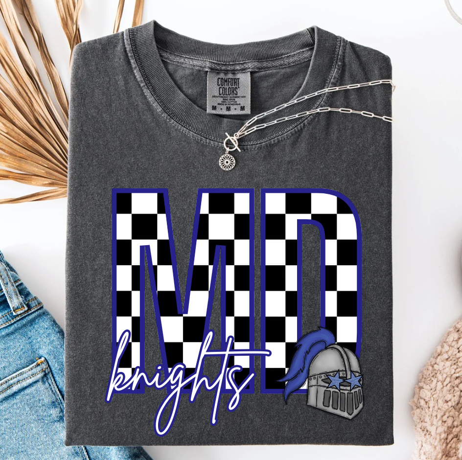 Block Letter Checker Graphic Tee