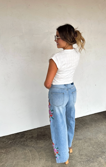 Evie Floral Embroidered Jeans