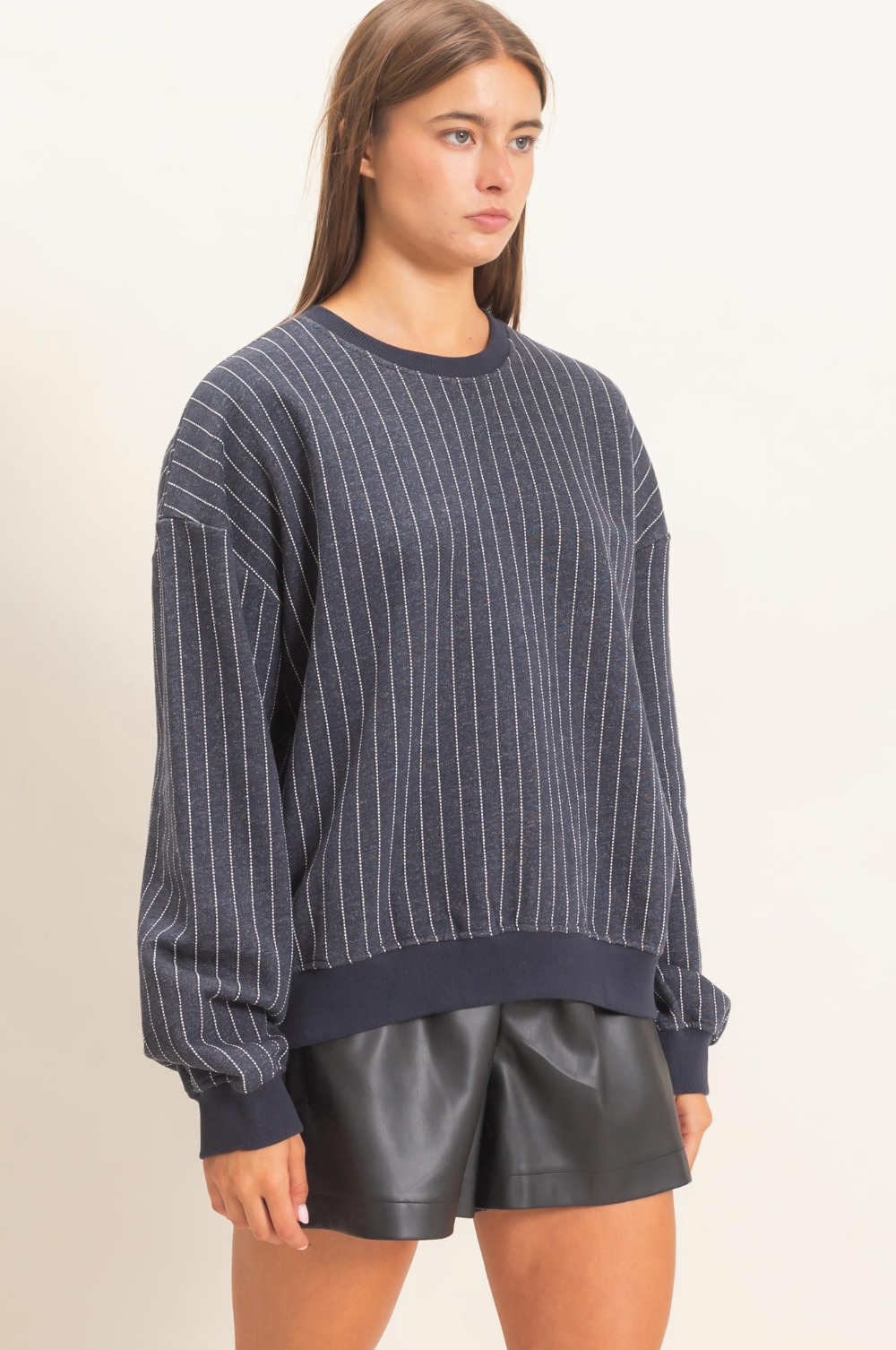 Navy Skies Contrast Top