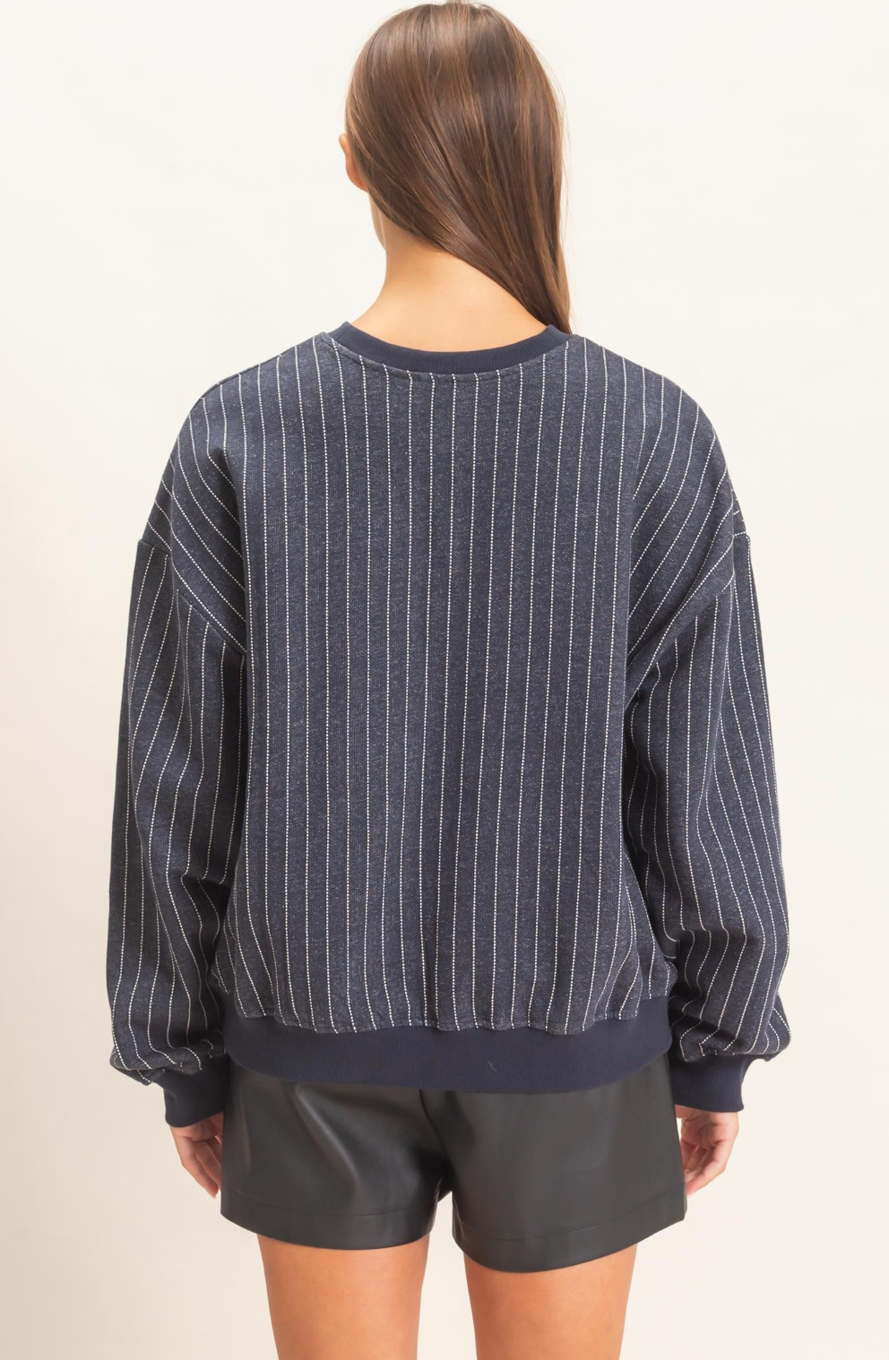 Navy Skies Contrast Top