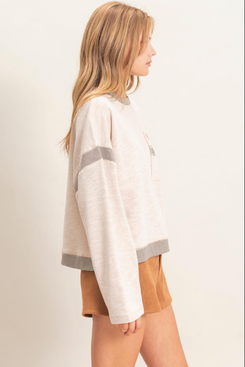 Oat Milk Latte Contrast Top