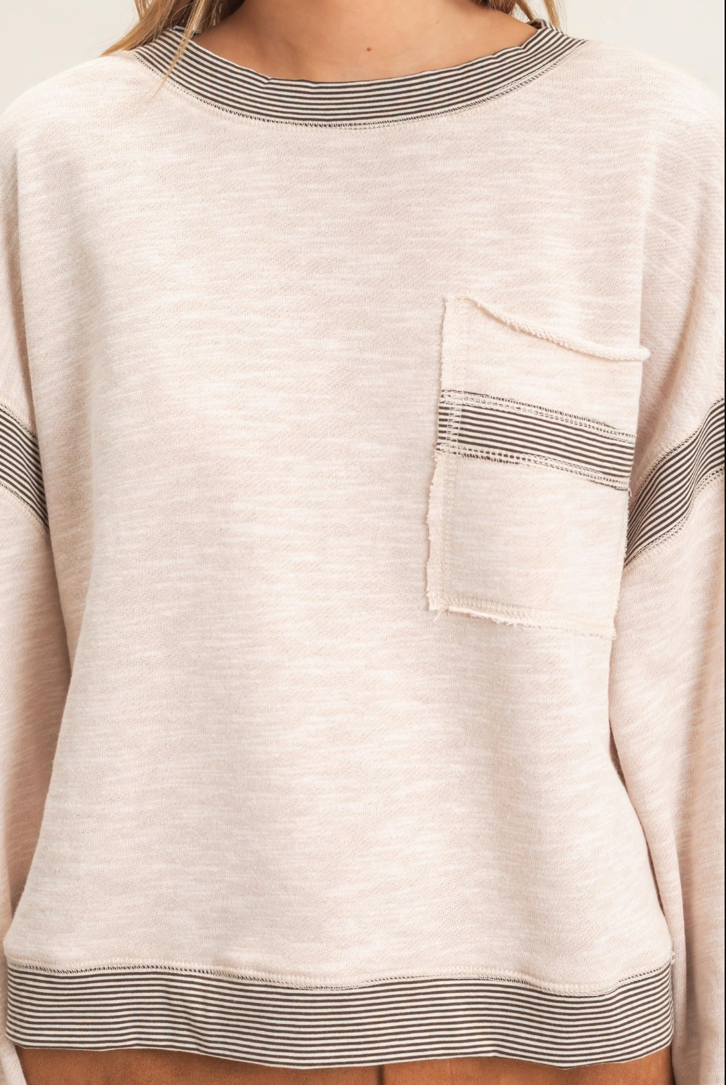 Oat Milk Latte Contrast Top