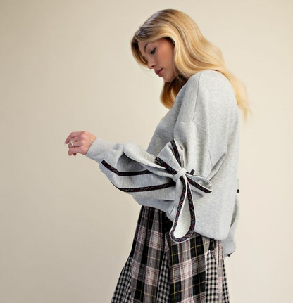 Bow Me Away Scuba Knit Pullover