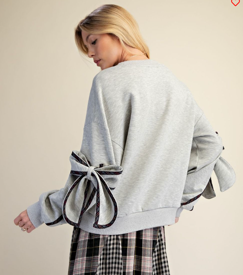 Bow Me Away Scuba Knit Pullover
