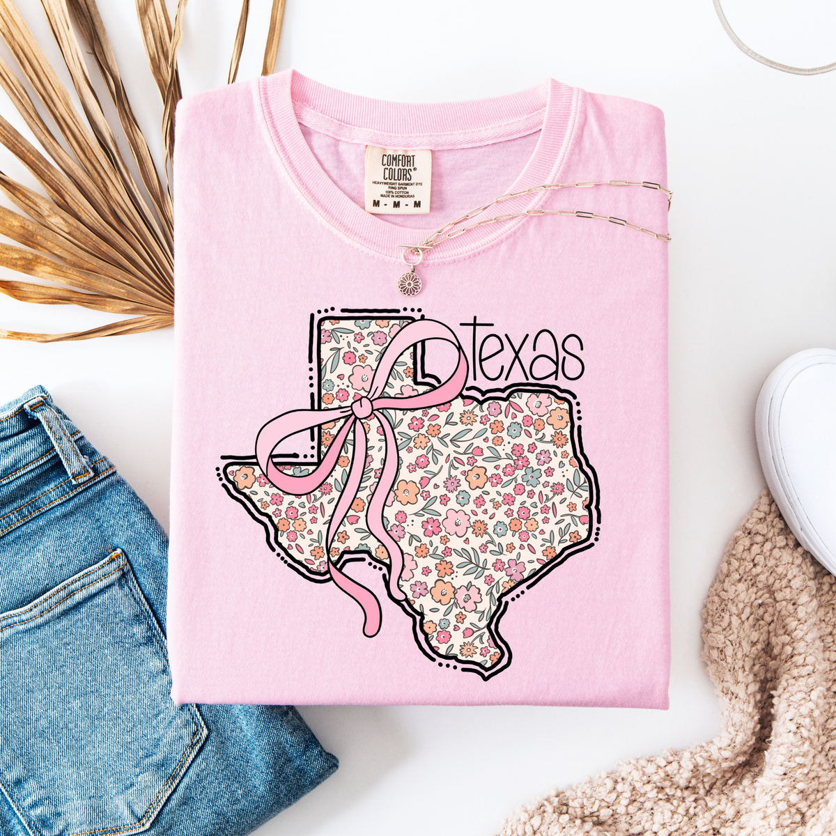 Custom State with Bow Graphic Tee