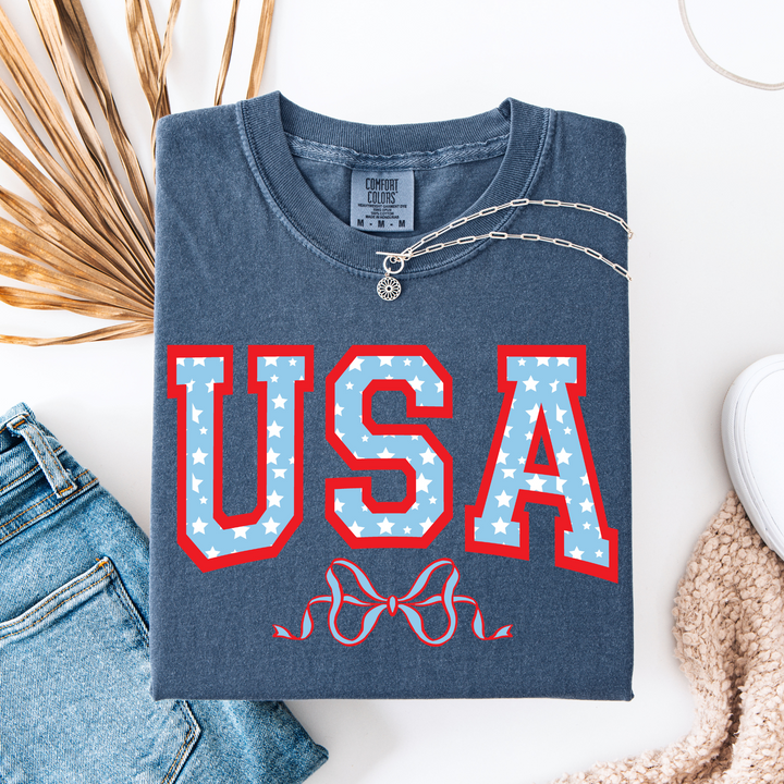 USA with Bow Graphic Tee