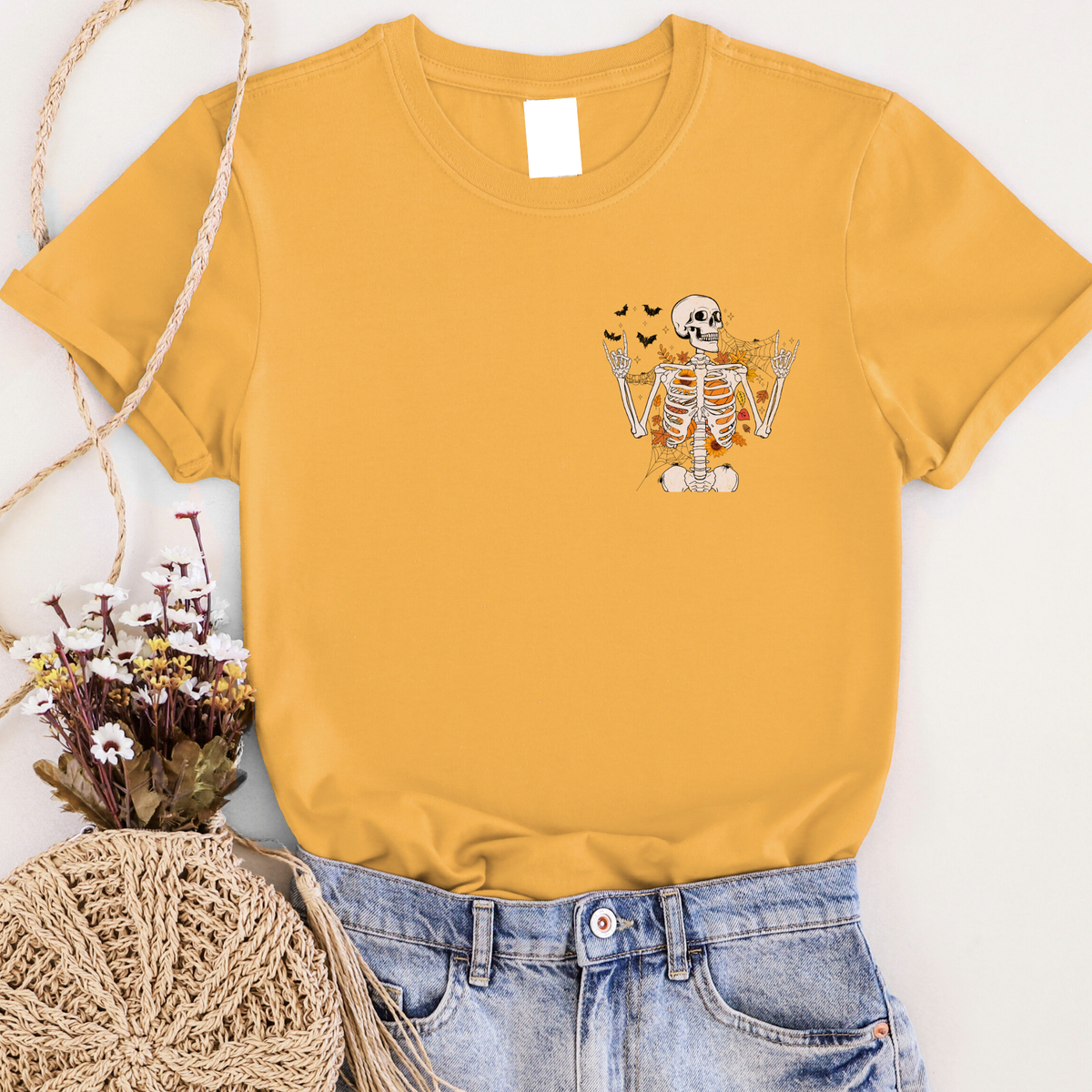 Fall Breeze Skeleton Graphic Tee