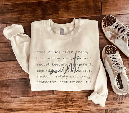 Aunt Words Sweatshirt in Two Colors
