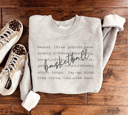 Basketball Words Sweatshirt in Two Colors