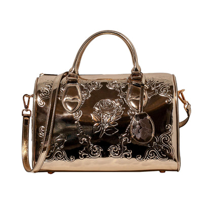 Disney Belle Gilded Ballroom Bowler Bag Large Gold Chrome