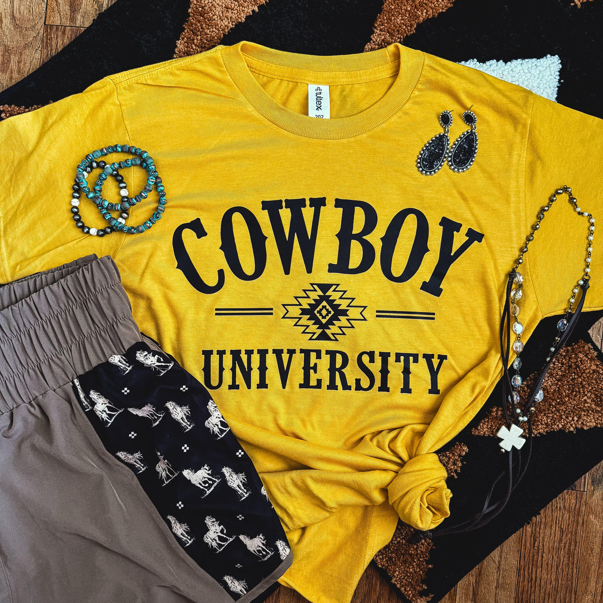 FestiviTees Women - Apparel - Shirts - T-Shirts Cowboy University Western Soft Graphic Tee
