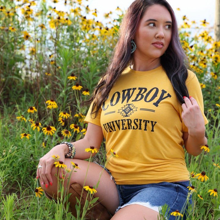 FestiviTees Women - Apparel - Shirts - T-Shirts Cowboy University Western Soft Graphic Tee