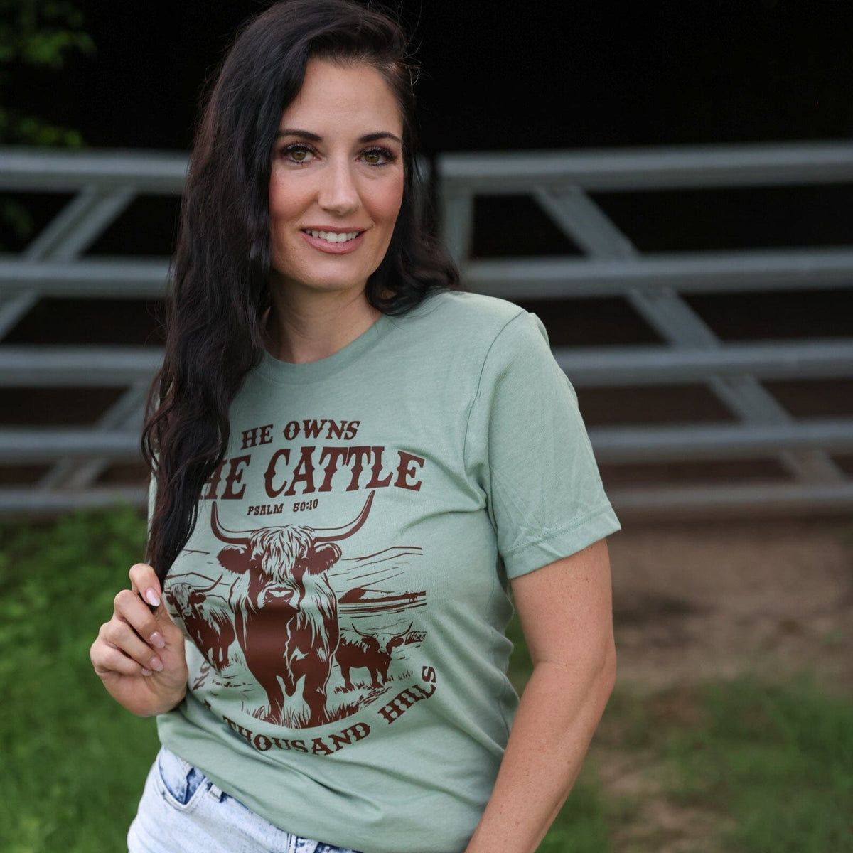 FestiviTees Women - Apparel - Shirts - T-Shirts He Owns the Cattle Psalm 50:10 Soft Graphic Tee