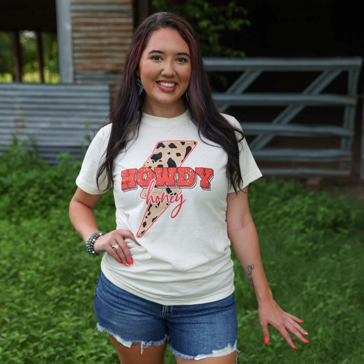 FestiviTees Women - Apparel - Shirts - T-Shirts Howdy Honey Lightning Bolt Soft Graphic Tee
