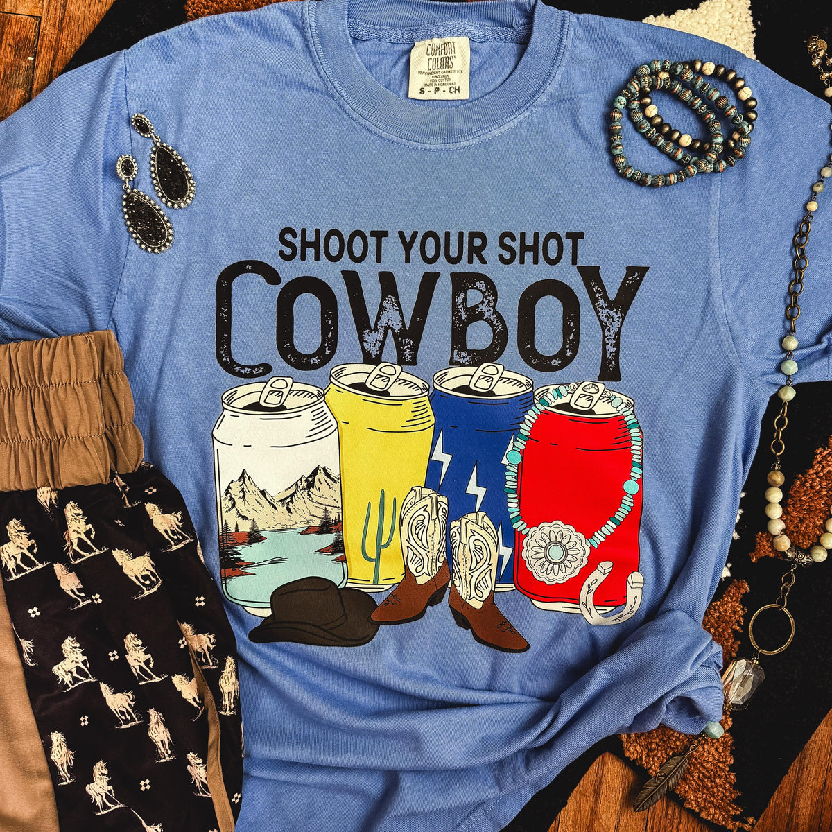 FestiviTees Women - Apparel - Shirts - T-Shirts Shoot Your Shot Cowboy Soft Graphic Tee