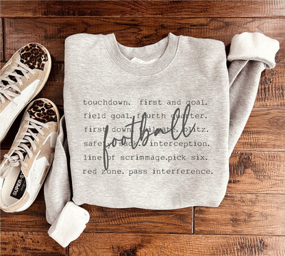 Football Words Sweatshirt in Two Colors