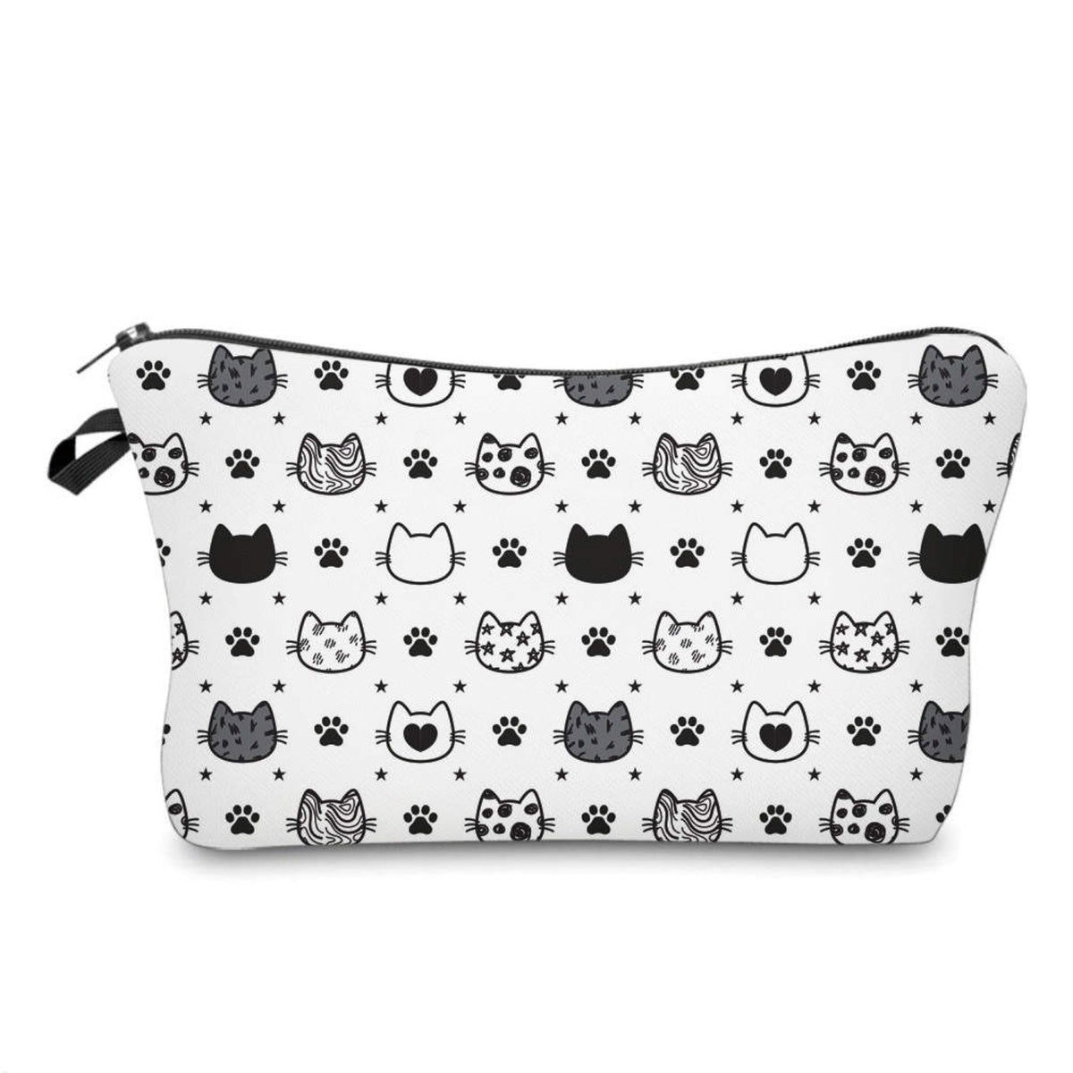 Pouch - Cats, Black & White Heads
