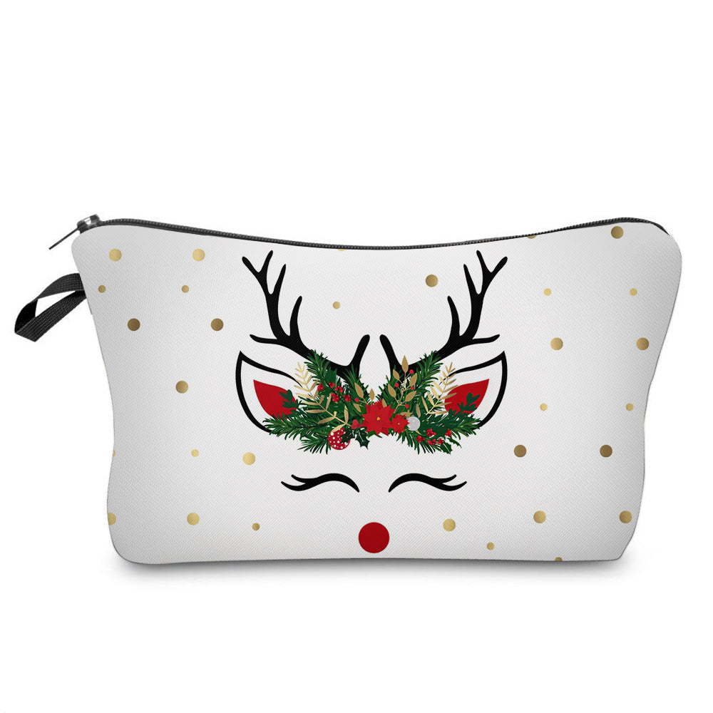 Pouch - Holiday Christmas - White Reindeer