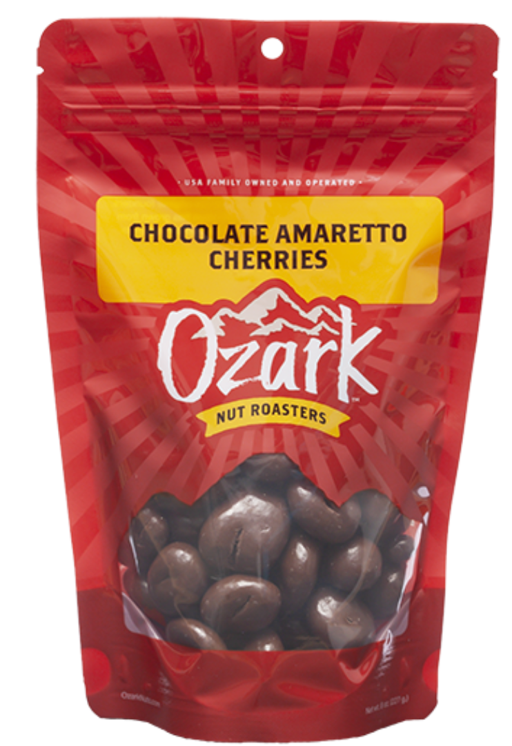 Ozark Nut Roasters Chocolate Amaretto Cherries pouch