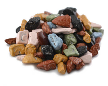 Colorful marbled candy-coated milk chocolate rocks