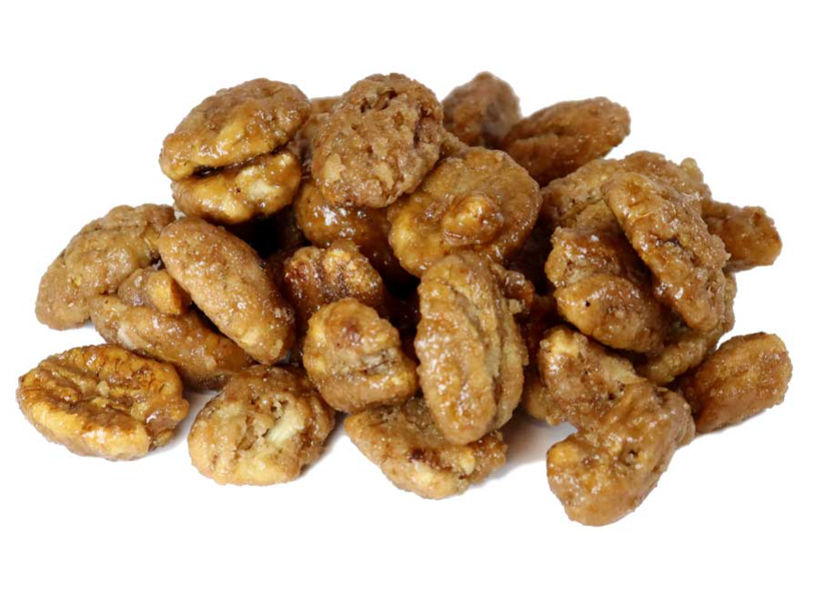 Close-up of salted caramel coated cashews
