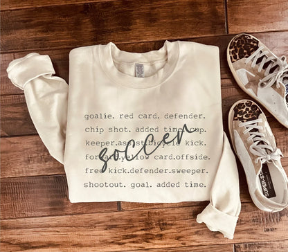 Soccer Words Sweatshirt in Two Colors
