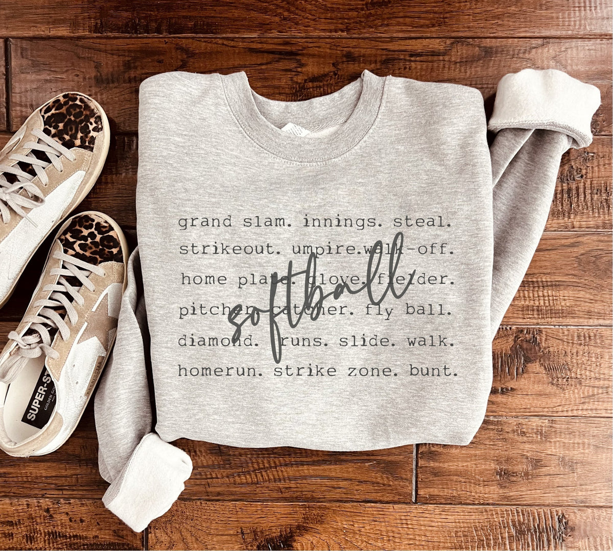 Softball Words Sweatshirt in Two Colors