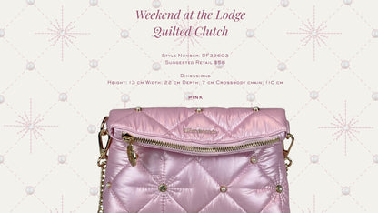 Weekend at the Lodge Quilted Clutch Pink