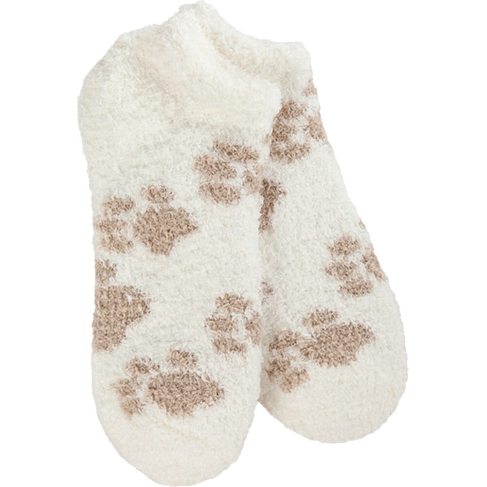 Stone Paw low cozy socks SKU 74617 cream and beige paw print